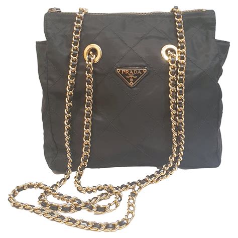 prada bag black gold|prada black purse.